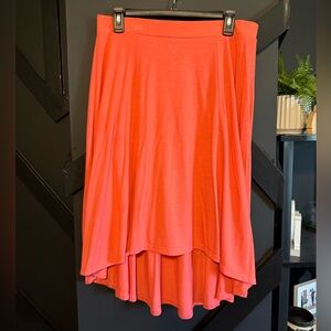 Faded Glory Coral High-Low Knee-Length Skirt Size Medium